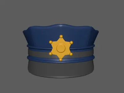 Police hat 02 3D model