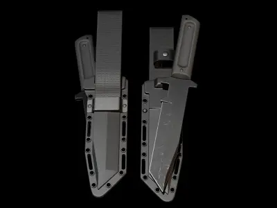 Military Tactical Knife Low-poly 3D model