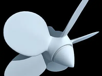 White 5 Side Propeller 3D model