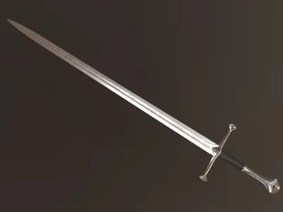 Anduril Long Sword LOTR - PBR Low Poly Model Free low-poly 3D model