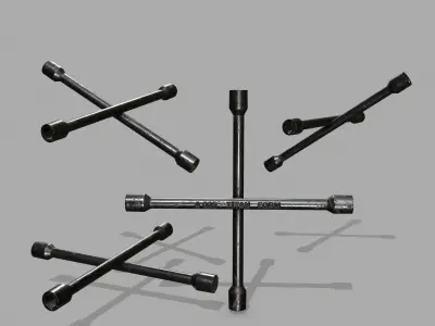   Lug Wrench Low-poly 3D model