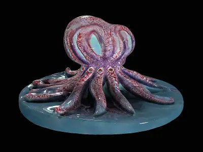 Horror octopus creature monster 3D model