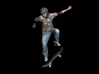 Skateboarding skateboarding  skateboarding teenagers 3D model