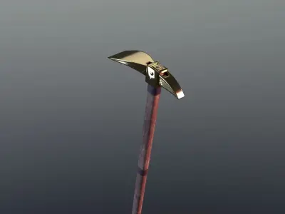 Hoe - Gold Low-poly 3D model