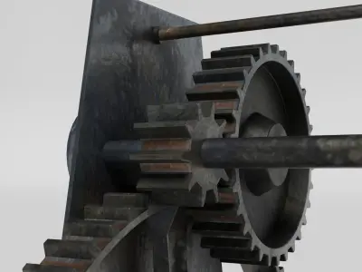 Rusty Beach Winch for Boats - Low-Poly - Game-Ready 3D model