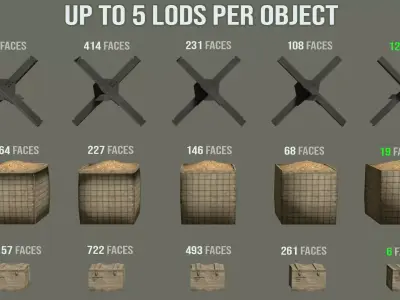 Military Base Object Pack - 50 Modern Army Assets Low-poly 3D model
