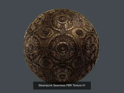 15 Steampunk Seamless PBR Textures Texture