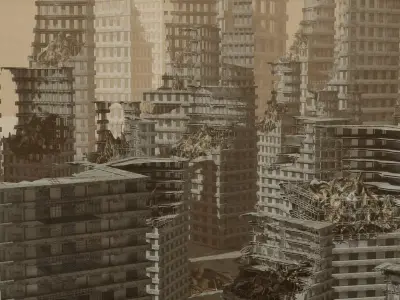 Apocalyptic City Free low-poly 3D model