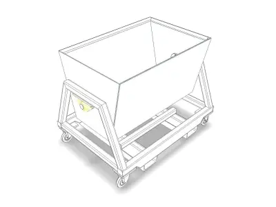 MATERIAL UNLOADING BOX WITH FORKLIFT CARRYING 3D model