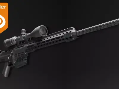 Barret MRAD Sniper Rifle Low-poly 3D model
