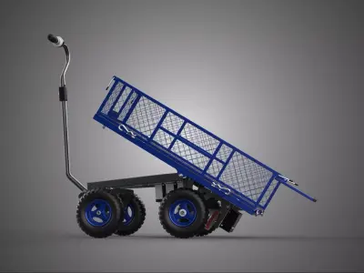 ELECTRIC MOTORIZED TIPPING TILTED TROLLEY WHEELBARROW CARRIER EV 3D model