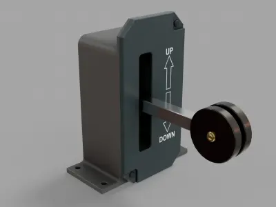 A320 Landing Gear Lever Low-poly 3D model