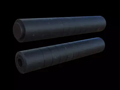 Big Silencer Low-poly 3D model