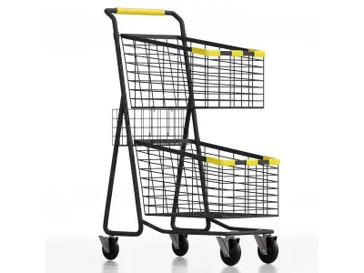 SHOP CART SET 3D model