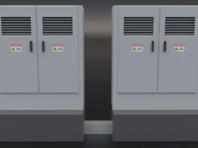 Electric Control Boxes Low-poly 3D model
