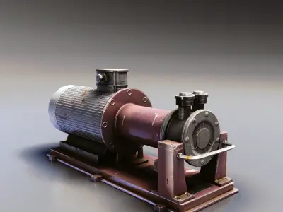 Water Pump Low-poly 3D model purchase