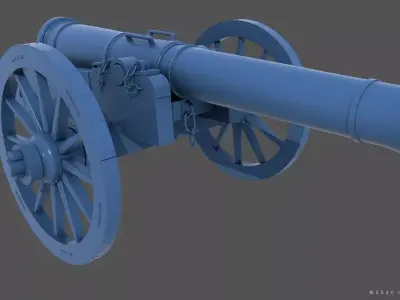 XVIII century cannon - Commercial license - 1-16 scale 3D print model