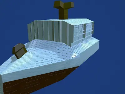 Game Ready Vessel building Low-poly 3D model
