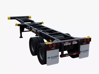 Hyundai 20-40 Tandem 6-pin Chassis Low-poly 3D model