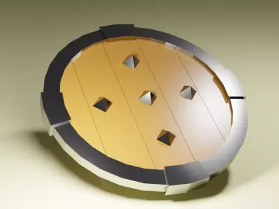 low poly circular metal plate Free low-poly 3D model