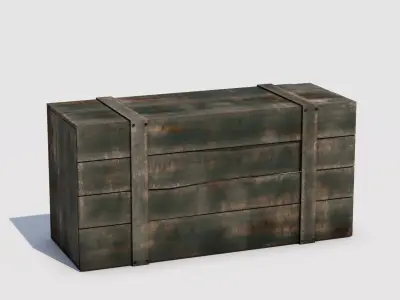Wooden Box 01 Low-poly 3D model