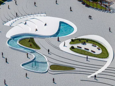 Modern Convention Center Exterior Design 3D model