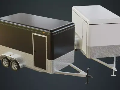 Cargo Trailer 1A Low-poly 3D model