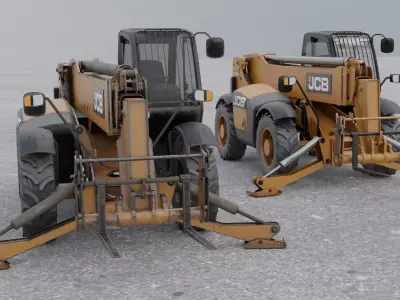 JCB Telehandler Low-poly 3D model