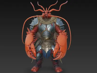 Armored Lobster Warrior 3D model