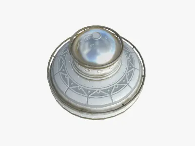 Alien Spaceship UFO F09 Full White - Sci Fi Spacecraft Design Low-poly 3D model