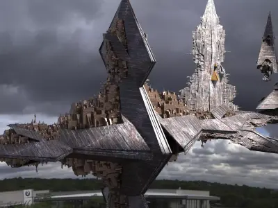 RA City Floating tower City Kit bash  3D model