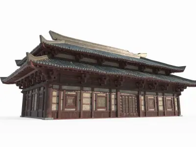 Asian Ancient Architecture Barracks 3D model