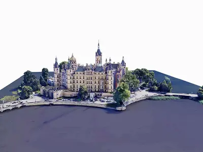 Schwering Castle - Palace - close up Low-poly 3D model