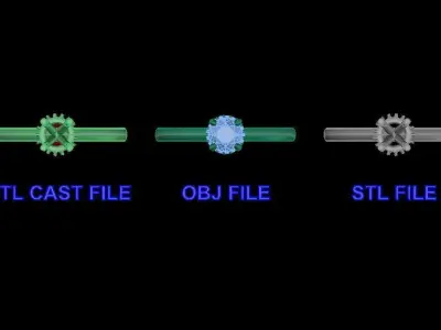 Solitaire Diamond Basket Gallery Engagement Ring 3D print model