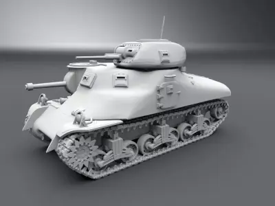 M3 Grant Cast Hull Scale model 3D print model