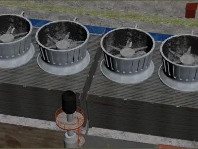 Industrial Refinery - Extensive and complete space creation Low-poly 3D model