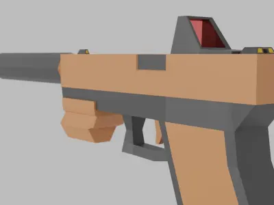 Basic Weapon Pack - Low Poly 2 Gun 1 Knife and 1 Grenade Low-poly 3D model