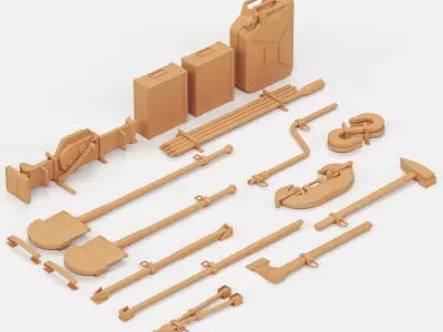 German Panzer tool set 3D print model