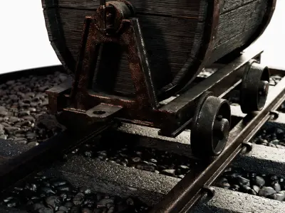 Gold Mining Cart Low-poly 3D model