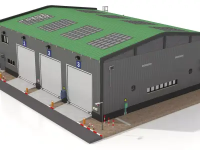 Warehouse 2 Low-poly 3D model get