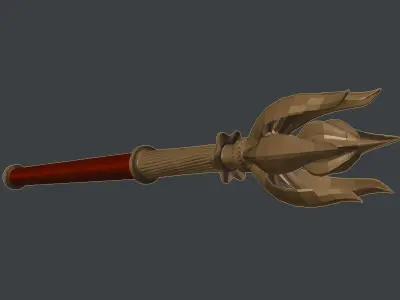 Mace-flower Low-poly 3D model