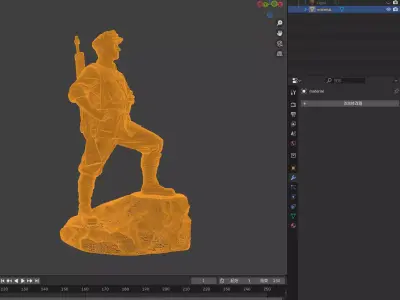 Military sculpture warrior  military battle war hero  soldier 3D print model 14