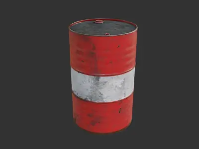 Red Oil Drum Low-poly 3D model by Potion3d