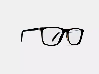 Fletcher Eyeglasses in Black Matte Eclipse 3D model