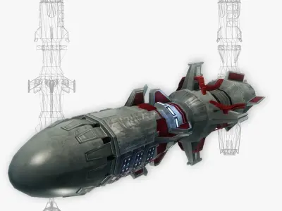 Missile 9 sci-fi low poly Low-poly 3D model