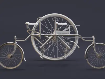 4- Tricycles- High detail 3d models Low-poly 3D model