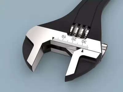 Adjustable wrench 3D model