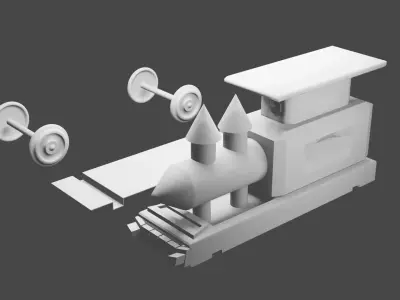 Train 3D Printable  Low-poly 3D model