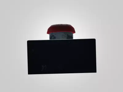 Emergency Stop Button 3D Model - Industrial Red Safety Switch Free low-poly 3D model