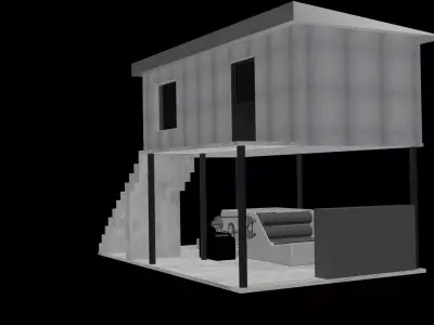 factory 3d model tree house Free low-poly 3D model